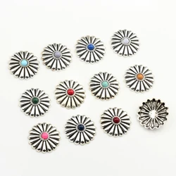 Zinc Alloy Round  Clothes Decorative Daisy Buttons Without Loop 3pcs/lot 28MM For DIY CONCHO Jewelry Accessories