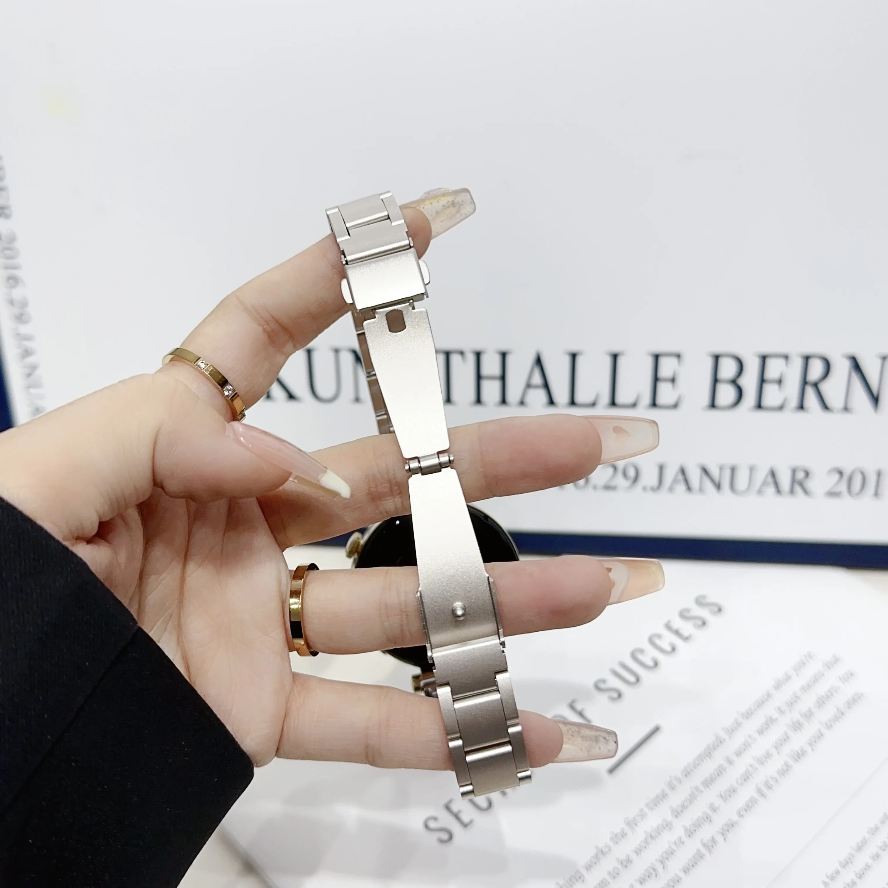 18mm Slim Metal Band For Huawei GT4 41mm Wristband Smart Replacement Stainless Steel Strap For Huawei GT4 Garmin Venu 2S 3S Belt image 5