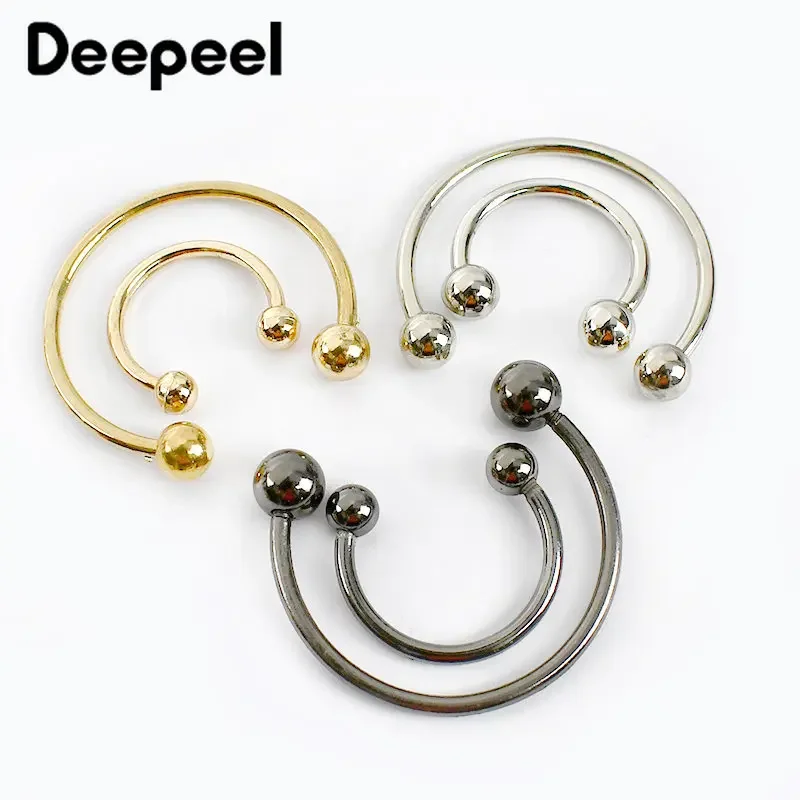 5/10Pcs Deepeel 15-60mm Metal U-shaped Rings Buckle Swimwear Bikini Clasp Double-headed Screw Buckles Decor Hat Hook Accessories