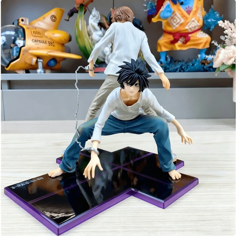 Hot Japanese Anime Notebook New 22cm L And Yagami Yue Peripheral Combination Scene Figure Desktop Ornament Model Gifts For Fans