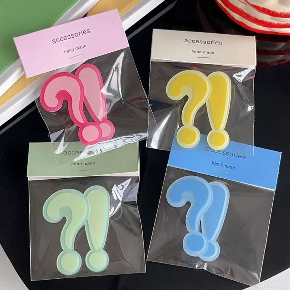 Personality Funny Question Mark Hair Clip Sweet Creative Exclamation Mark Barrettes Acrylic Hairpin Girls