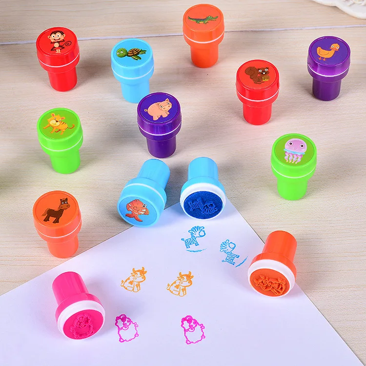 10 Stück sortierte Stempel für Selbstfärbestempel, Spielzeugstempel, Smiley-Gesichts-Siegel, Scrapbooking, DIY-Malerei, Fotoalbum-Dekoration – Detail 9
