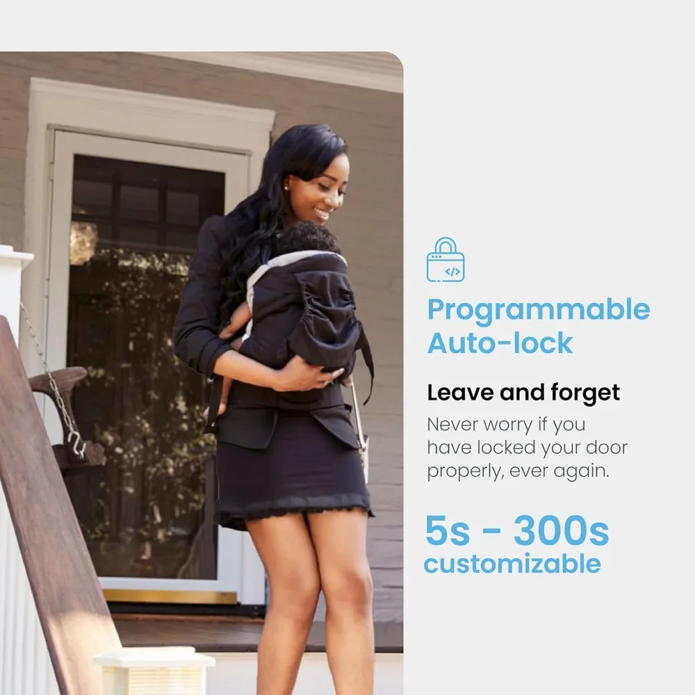 Inteligentny zamek do drzwi Secure Pro Smart Lock Wi-Fi, bezkluczykowy zamek z cyfrową klawiaturą, biometryczny czujnik odcisków palców 3D do drzwi wejściowych z klamką, Vo