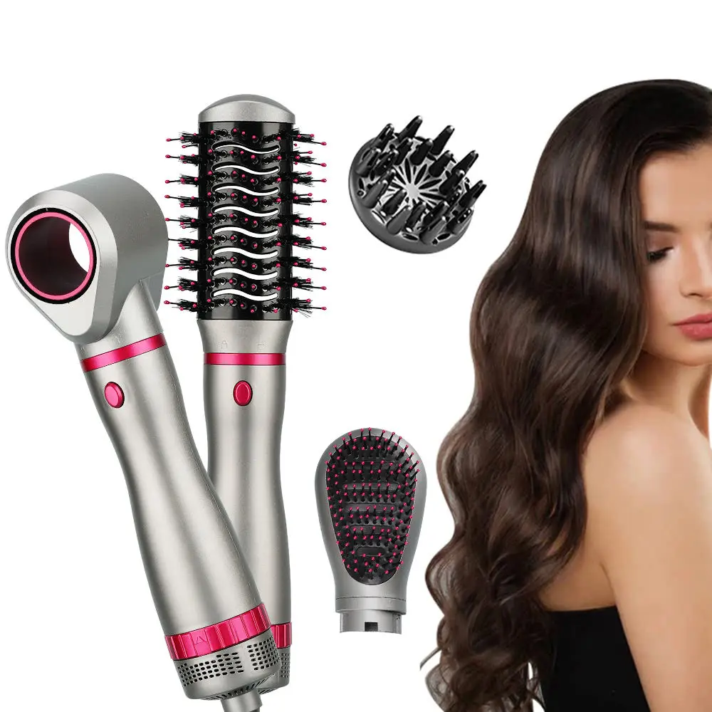 4 in 1 Hot Air Comb Hair Dryer Automatic Curling Iron Straight Hair Comb Portable Hair Styling Comb Detachable