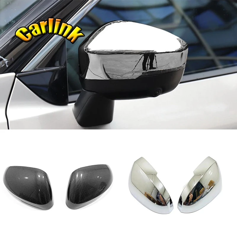 For Nissan Qashqai J12 X Trail T33 Rogue 2021 2022 ABS Carbon/Chrome Car Side Door Mirror Protective Cover Trim Accessories 2PCS