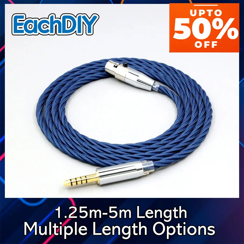 Cable de auriculares de manga completa de aleación de grafeno OCC de plata 99% pura para AKG Q701 K702 K271 K272 K240 K141 K712 K181 K267 LN008574