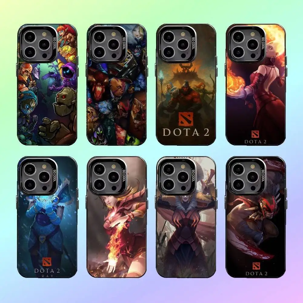 حافظة هاتف D-Dota 2 الرائعة لهاتف iPhone17,16,15,14,13,12,11 Plus، Pro Max غطاء مقاوم للصدمات من الحلوى السوداء غير اللامعة #1