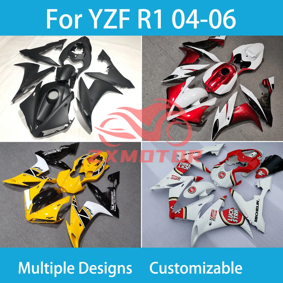 Hot Style Fairing Kit for Yamaha YZF R 1 04 05 06 Motorcycle ABS Plastics Afterwork Cool Body Parts Fairings R1 2004 2005 2006