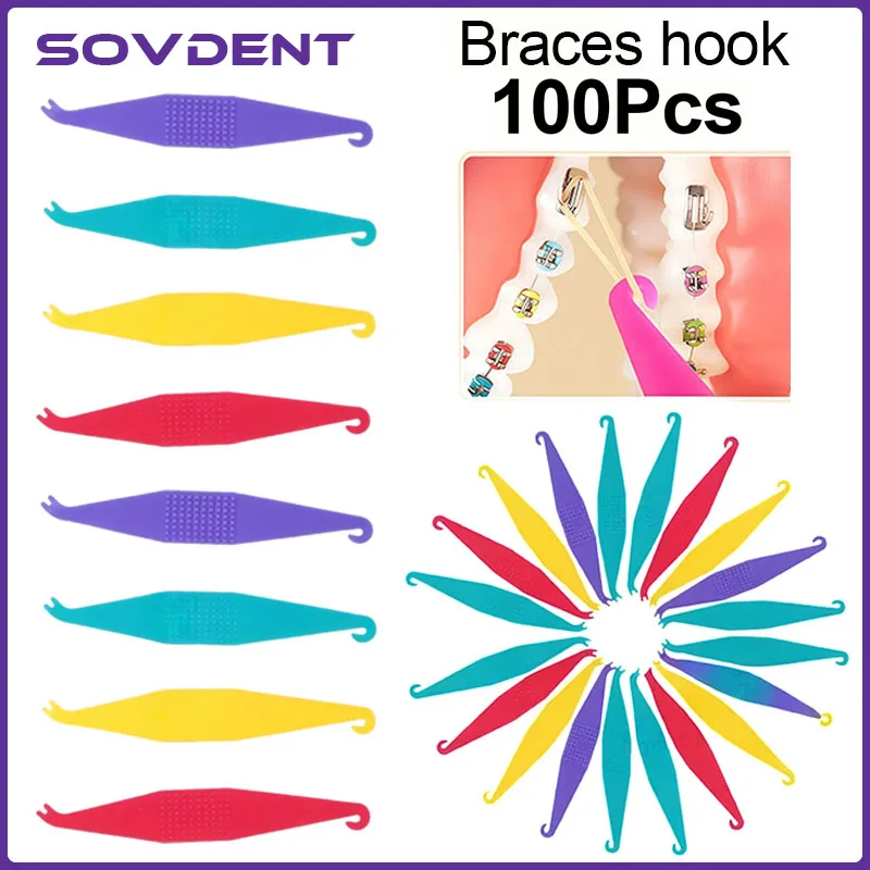 100Pcs Disposable Dental Orthodontic Elastic Bands Placer for Braces Tooth Rubber Ligature Ring Dentistry Accessories Tools