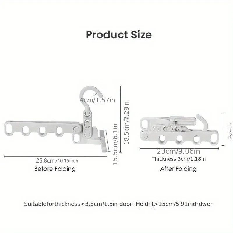 Przenośny składany wieszak podróżny Składany wieszak do suszenia ubrań Wieszaki podróżne Wieszak z 5 otworami do podróży hotelowych na kempingu