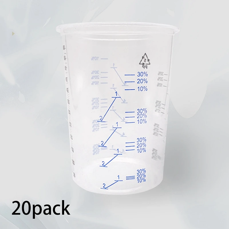 120Pcs Plastic Disposable Paint Mixing Cup Measurements Cups For Resin Epoxy Pour 600ML