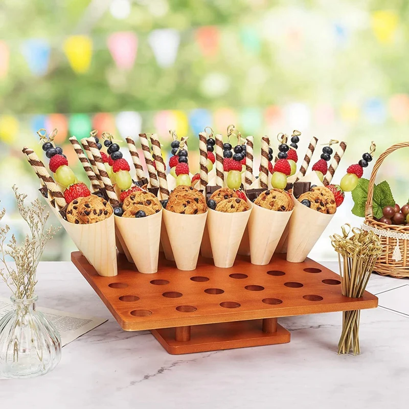 Ice Cream Holder 36 Holes Ice Cream Cone Holder Food Display Stand Food Cone Holder For Buffet Restaurant Or Food Trucks Durable