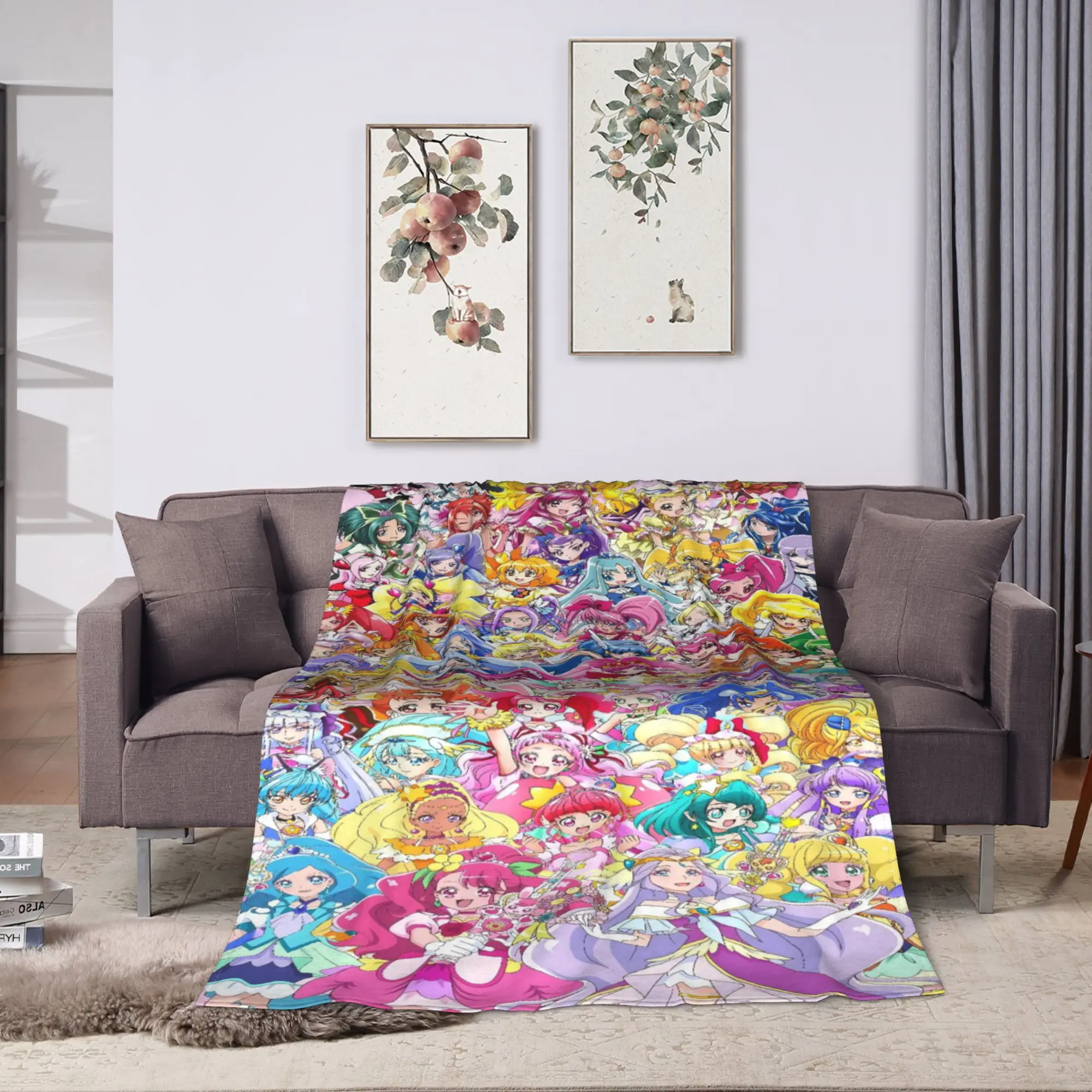 Pretty Cure Blanket Quality Soft Warm  Throw Blanket Winter Travel Office Couch Chair Sofa Bed Street Trend Bedspread