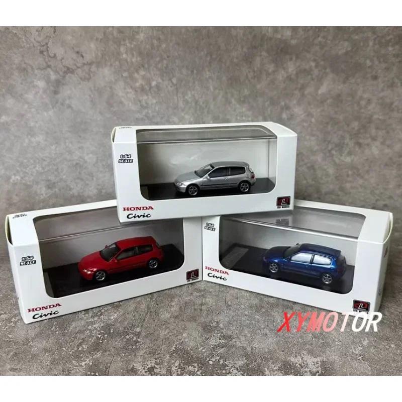 LCD 1:64 For Honda Civic SiR II (EG6) Alloy Diecast Model Car Kids Toys Birthday Gifts Hobby Display Collection Red/Silver/Blue