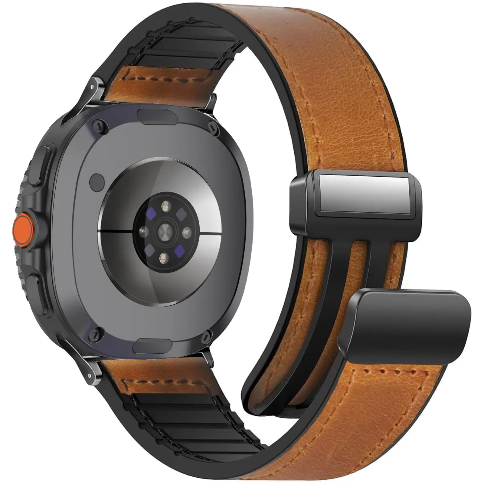 Leder-Uhrenarmband für Samsung Galaxy Watch 8 40 mm 44 mm, Magnetband, klassisches Armband für Galaxy Watch8 Classic 46 mm