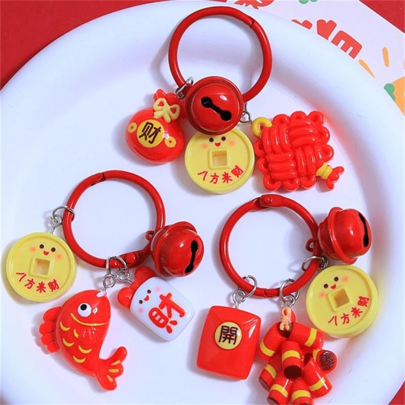 Chinesisches Neujahr, süßer Gott des Reichtums, Glück, Glücks, Schlüsselanhänger, Anhänger, Tasche, hängende Dekoration, Neujahr, Ornament, Auto-Schlüsselanhänger, Geschenk