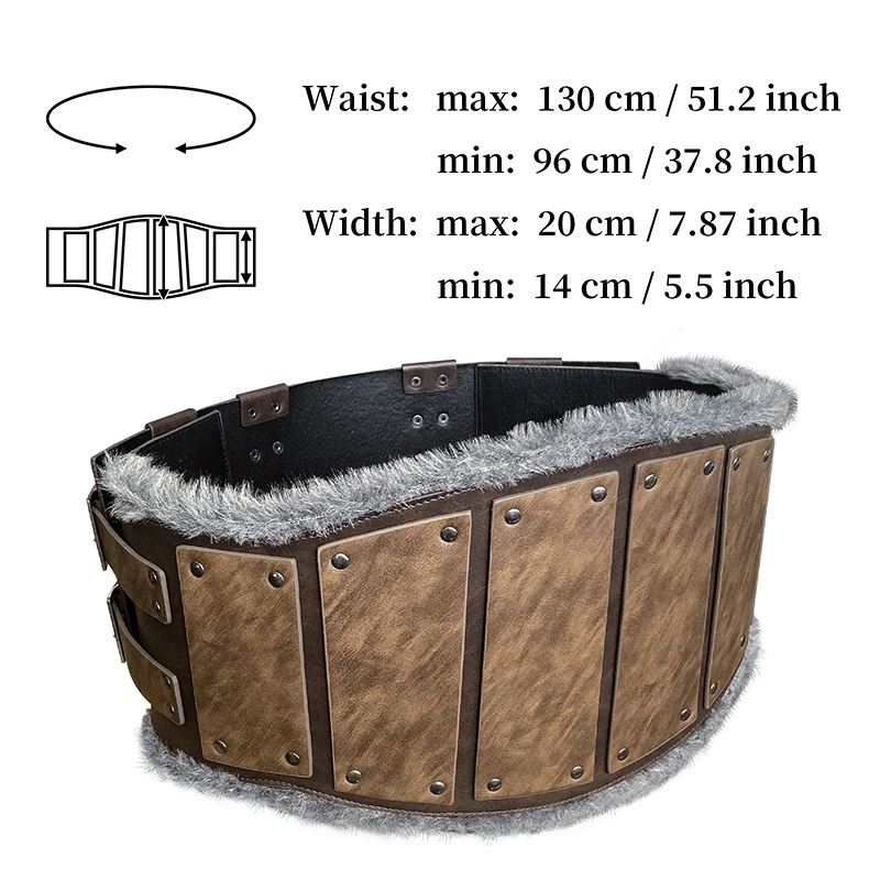 Medieval Raw Edge Leather Waistband Nordic Viking Retro Costume Accessory Women Men Waist Belt for COSPLAY performance props