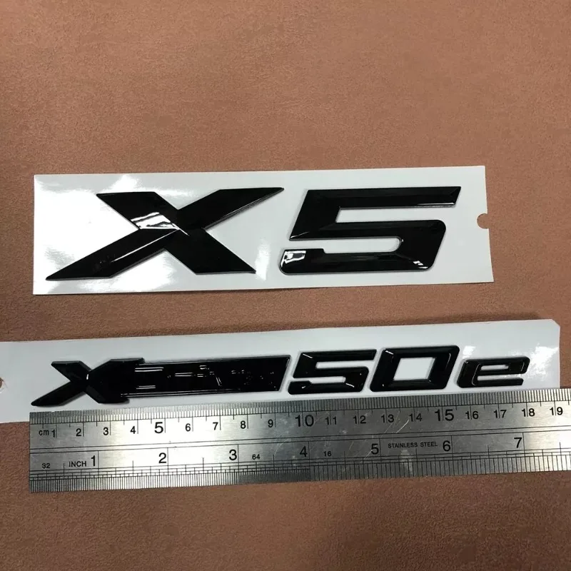 2pcs Gloss Black for X5 XDrive 50e Sport Rear Trunk Emblem Badge Sticker Decal Car Stickers