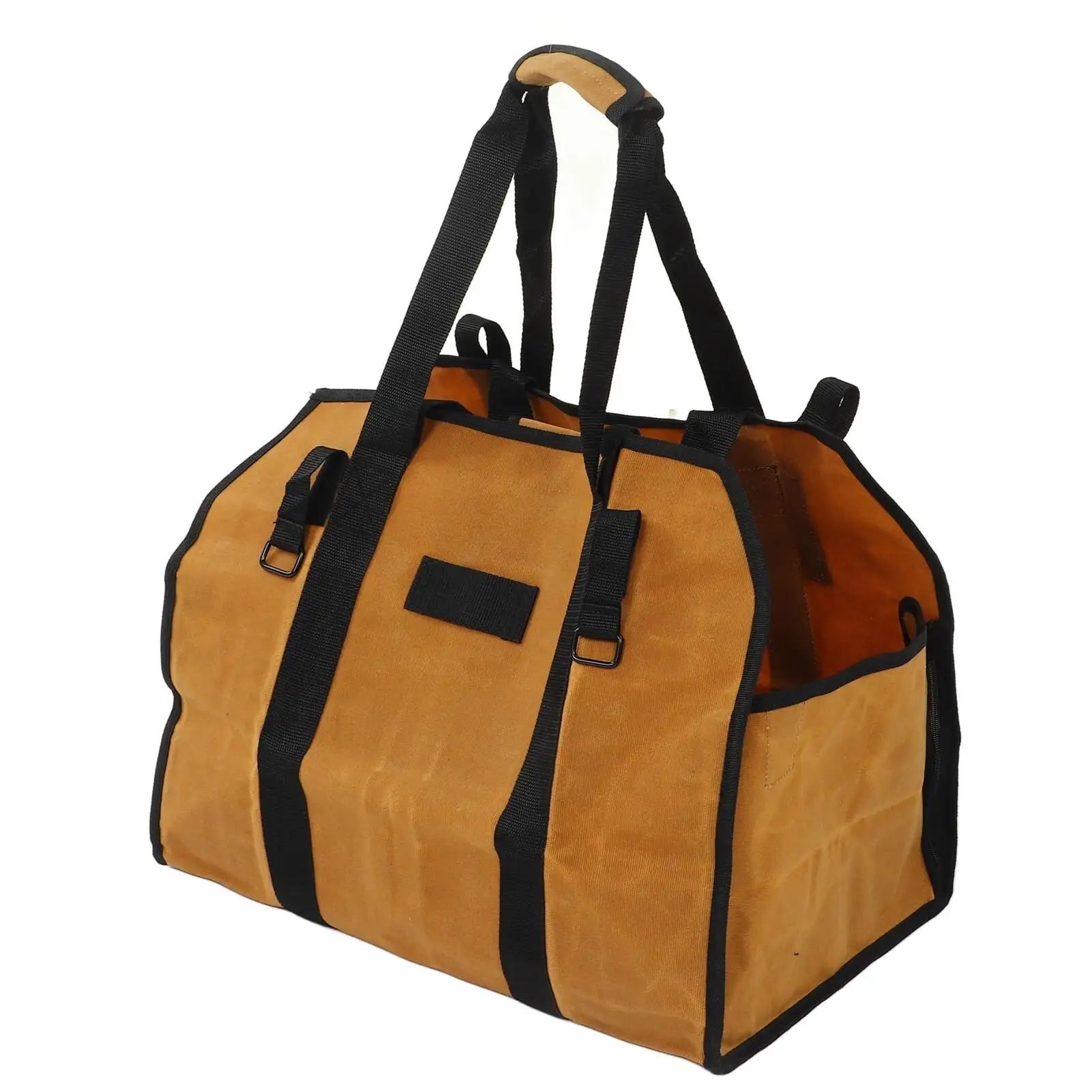 Large Capacity Clay Color Log Tote Bag Firewood Carrier Wet Wax Canvas Precise Stitching Tear Resistant for country Trips