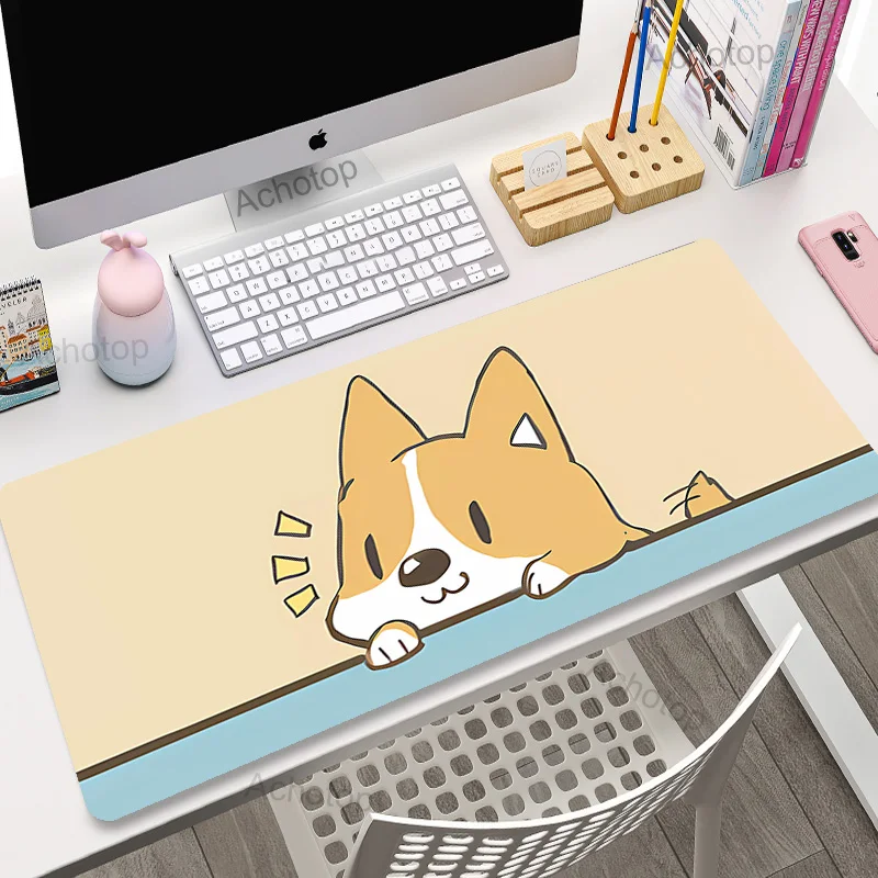 Mouse Pad Cute Dog Table Mats Computer Mousepad Keyboard Mat XXL Big Desk Pad 100x50cm Large Gamer Mousemats Mausepads Mouse Mat