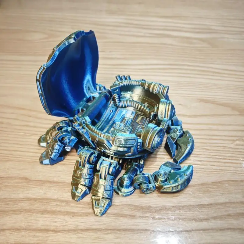 Cyberpunk Mech Crab - Articulated 3D Printed Model, Stress Relief Toy and Unique Gift for Enthusiasts