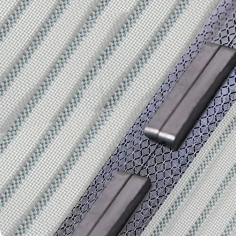 Diamond Mesh Magnetic Door Curtain Garage Mosquito Proof Double Opening Door Self-adhesive Fly Insect Proof Partition Curtain