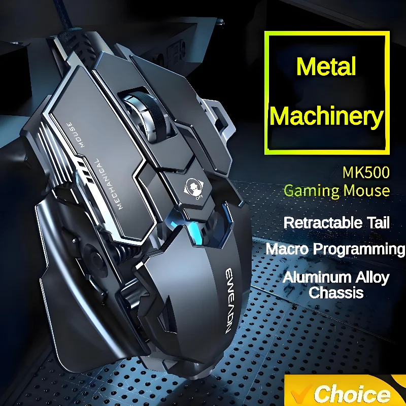 Mouse Gaming Berkabel Mekanis Baru 9 Key Macro Definition 12800 DPI Color Backlit Game Player Computer Peripheral untuk Windows PC