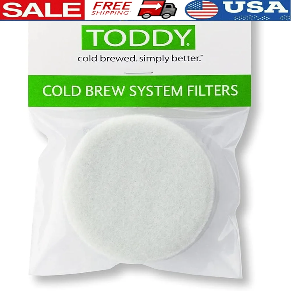 

Cold Brew System Felt Filters 2 Pack Disk Shape Replacement Filters Coffee Brewing Easy Use Durable Material