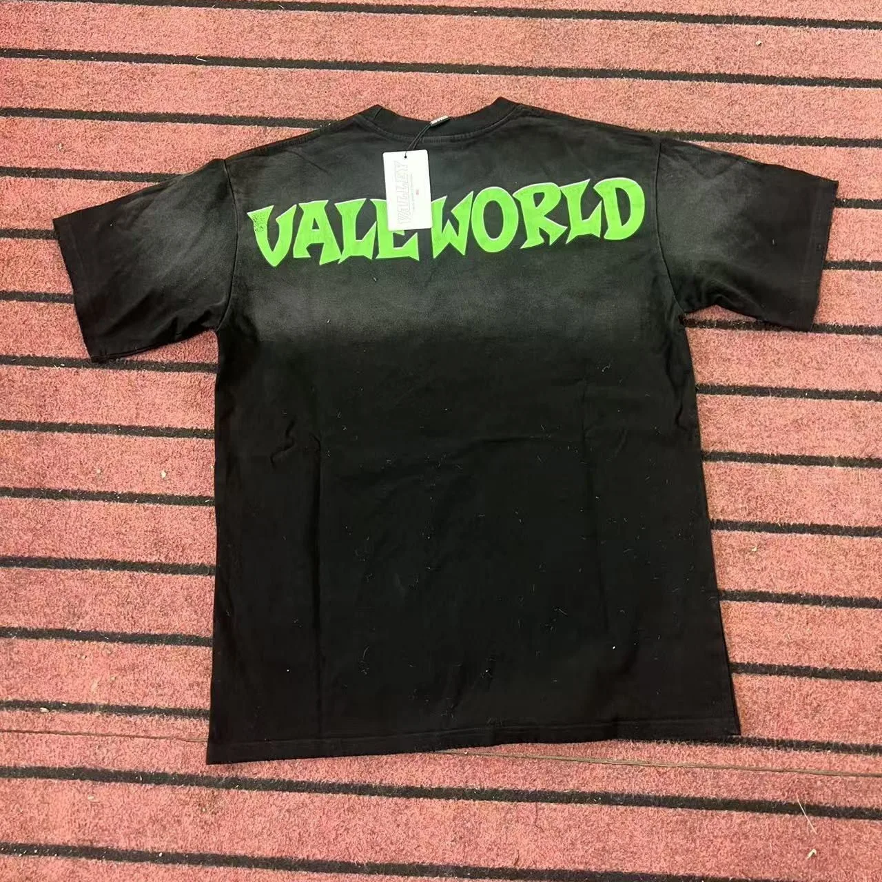 Vale FOREVER  World Earth Print Short Sleeve T-Shirt, American Streetwear, Unisex Loose Washed Vintage High Street Casual Top
