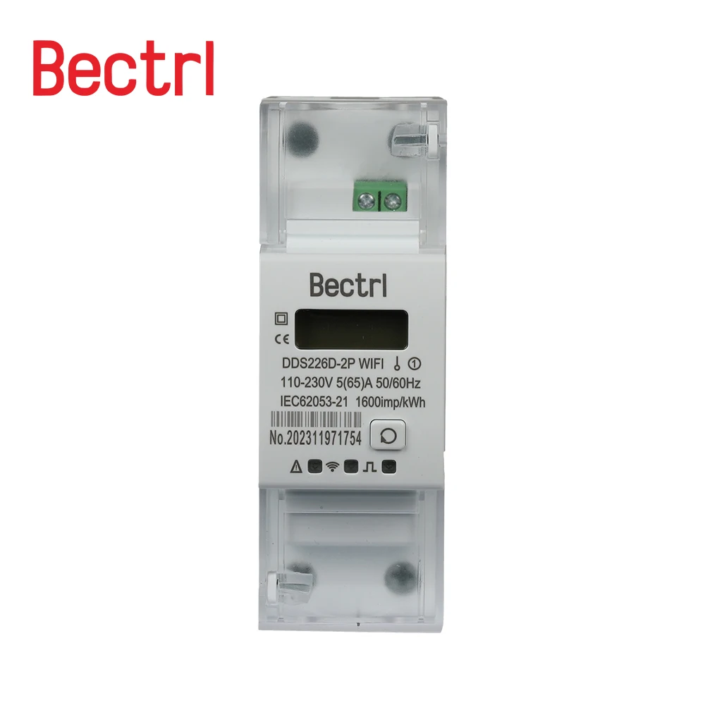 CNC Din Rail WIFI Smart Energy Meter timer Monitor kWh Meter Wattmeter Tuya Single Phase 220V 50/60Hz 65A