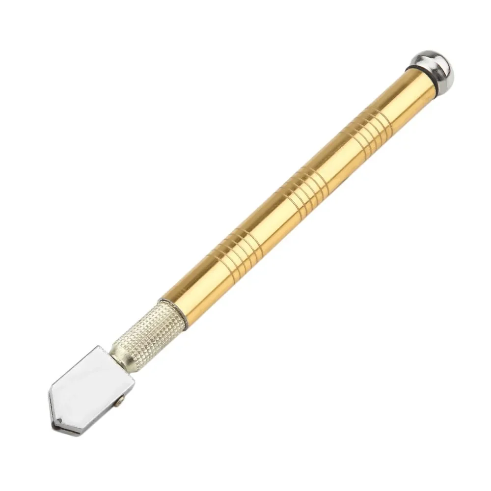 Roller Type Ceramic Tile Glass Cutter Diamond Tip Steel Blade Cutting Tool Oil Feed   Antislip Metal Handle 173mm