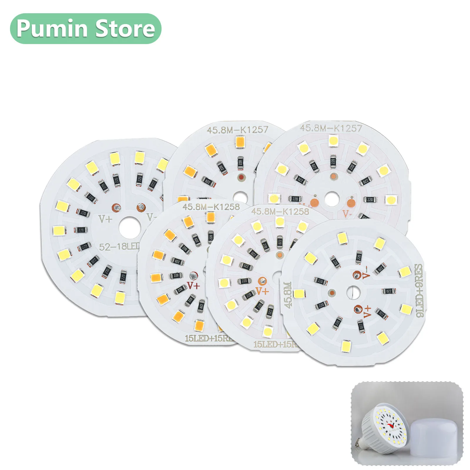 

5pcs LED Lamp Bead DC12V 13W 17W 21W 25W LED Bulb Lamp Circular Warm White For Mobile Light Accessory light board light source