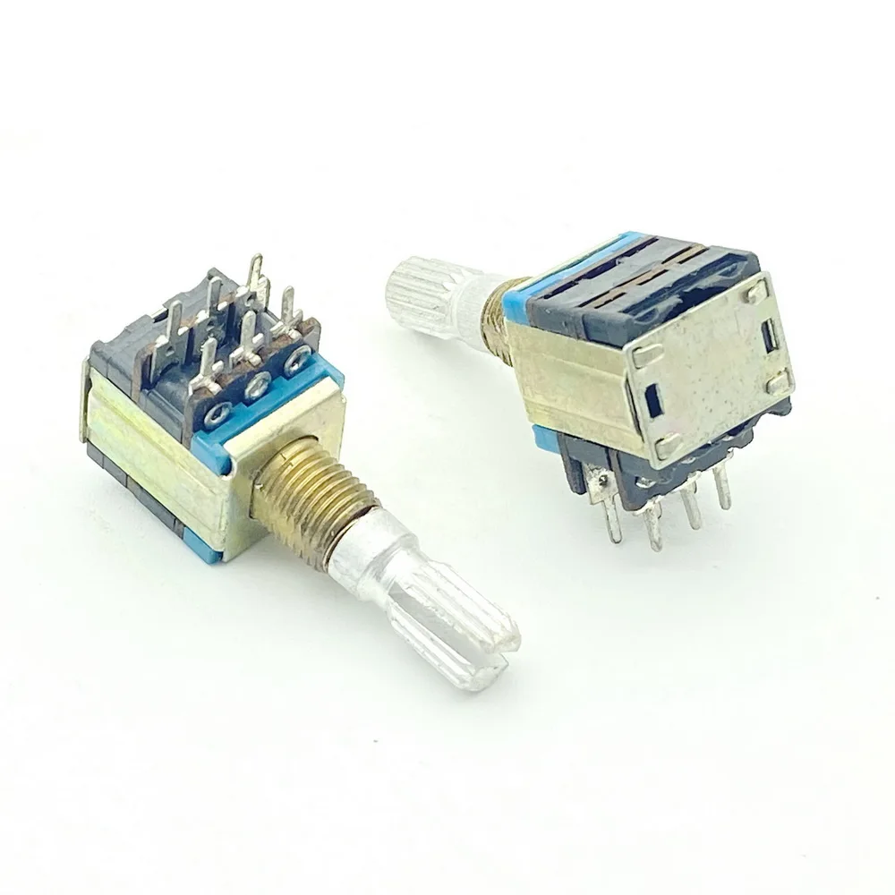 Original new 100% 12 Type A10K 6pin dual computer speaker amplifier audio volume potentiometer shaft length 20mm A103 (SWITCH)
