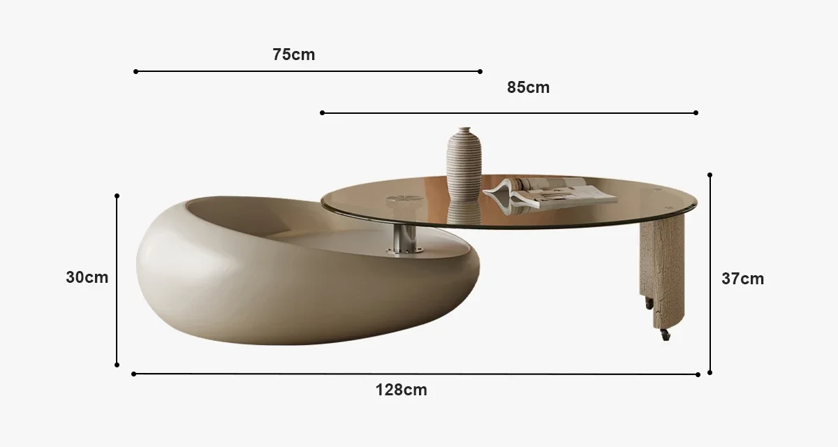 Cream wind rotating coffee table living room home light luxury