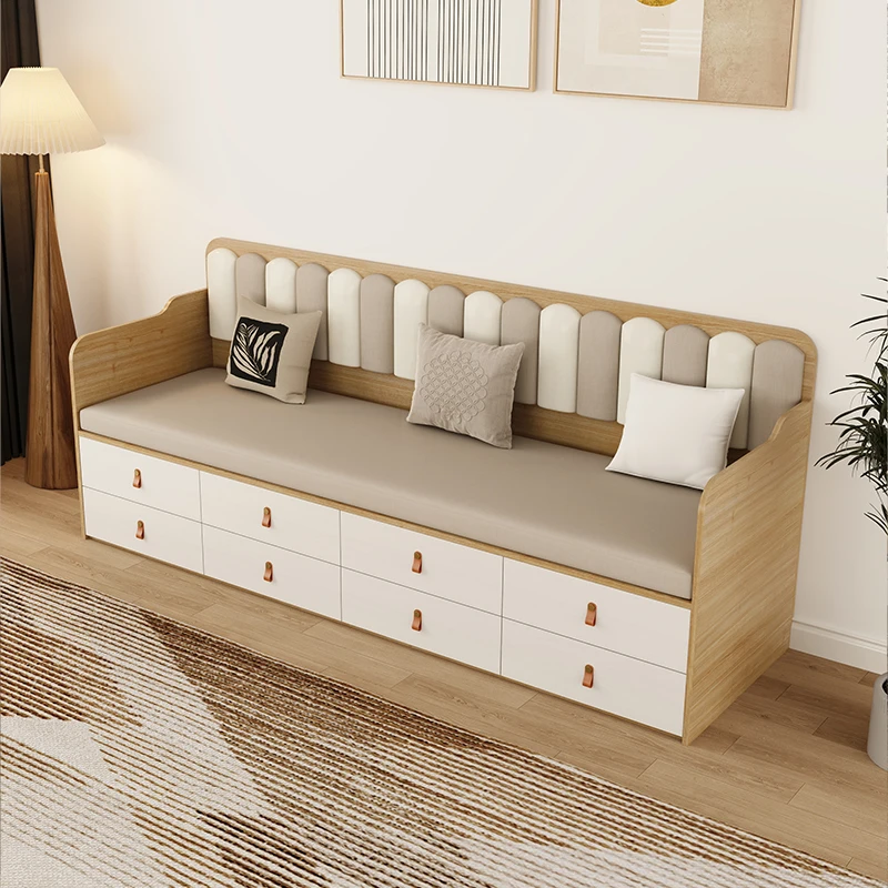 

Solid wood card seat home restaurant small apartment storage Arhat bed drawer cabinet combination milk tea shop sofa stool can