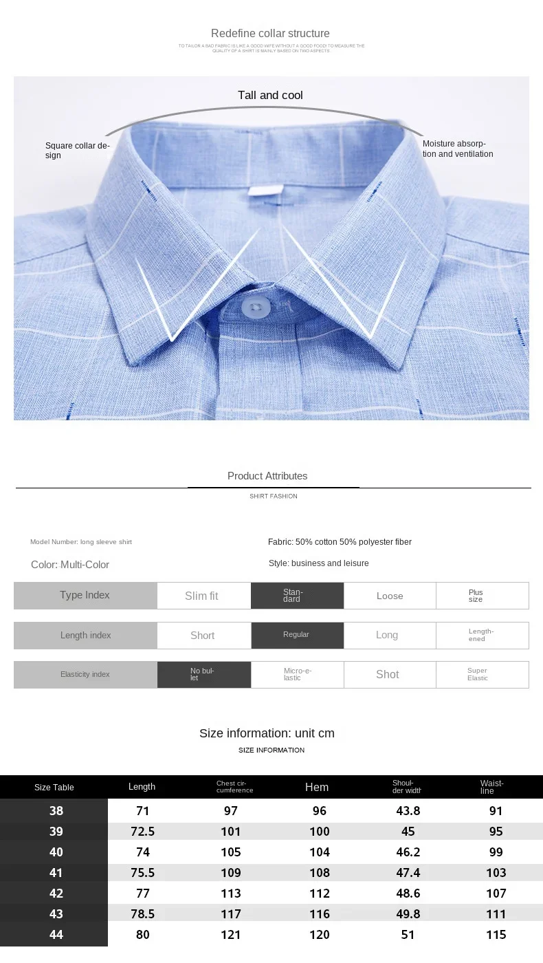 streetwear,New men's long sleeve plaid shirt gift-giving first men's business casual shirt middle-aged and old-aged clothes，