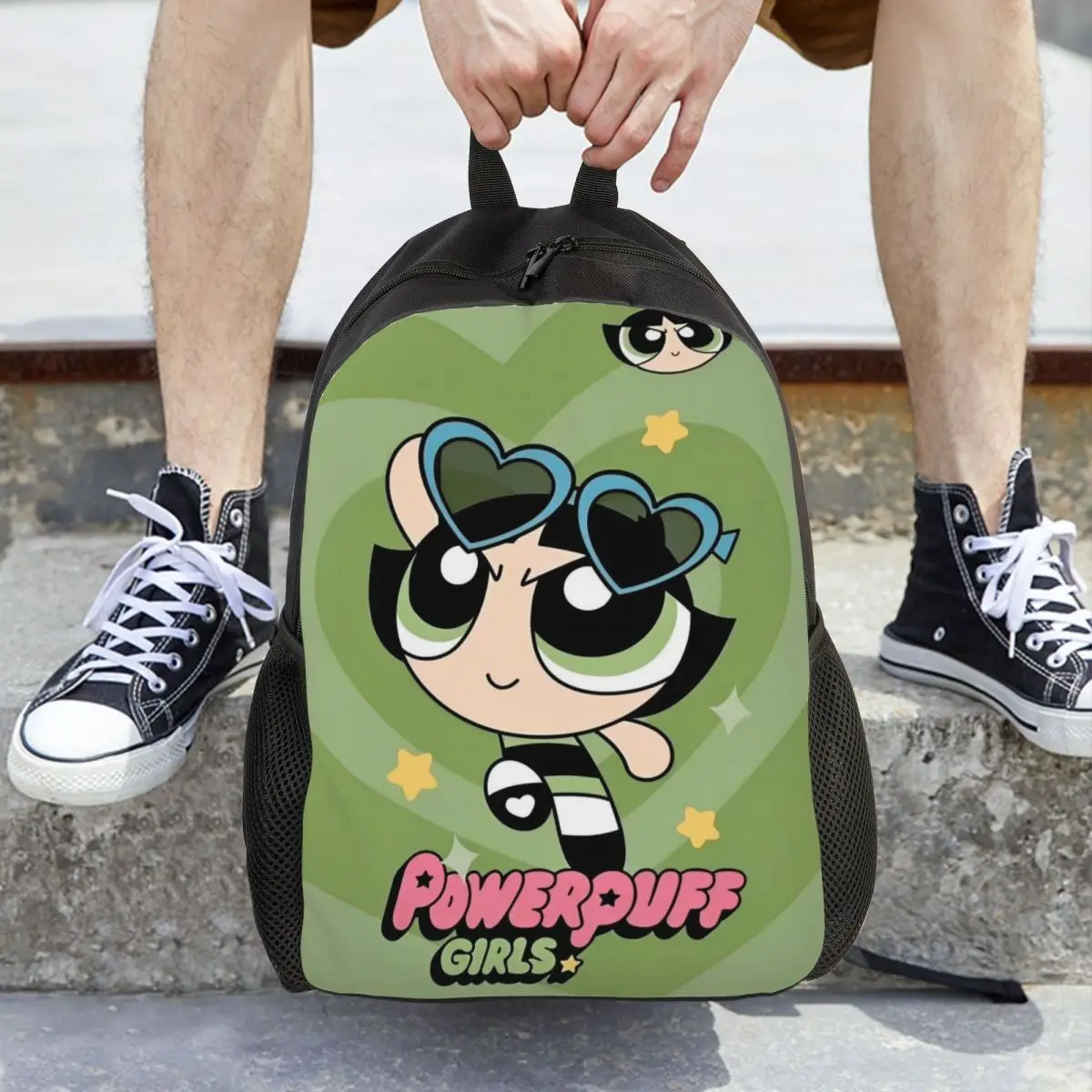

Милый рюкзак для девочек с героями мультфильмов P-Powerpuff для мужчин и женщин, студенческий деловой рюкзак, холщовые сумки для колледжа, подарок