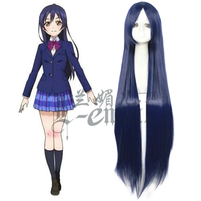 

Люблю жить! Люблю жить! Sonoda Umi 100 см длинный темно-синий прямой парик для косплея