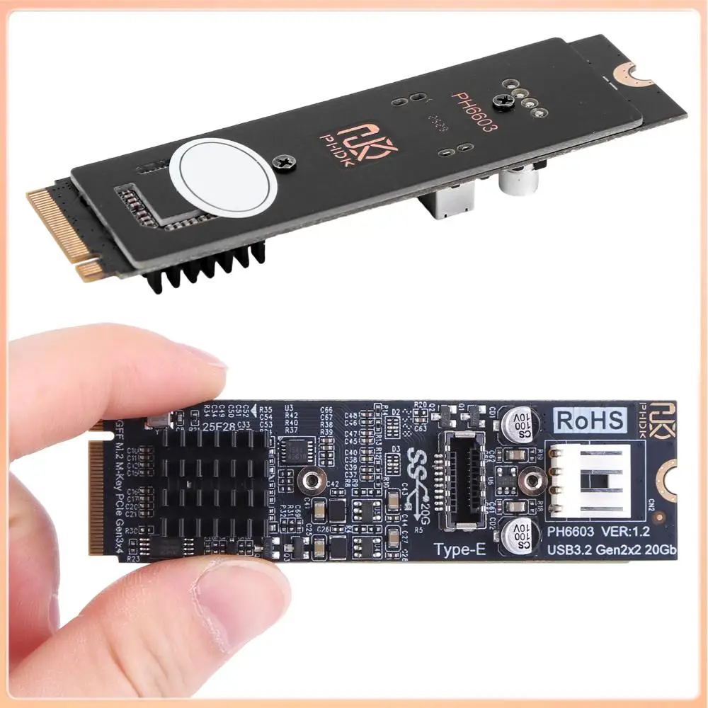 M.2 NVME MKEY To USB3.2 Adapter 20Gbps High Speed M2 M Key PCIe To USB3.2 Front Panel Expansion Card ASM3242 Chipset