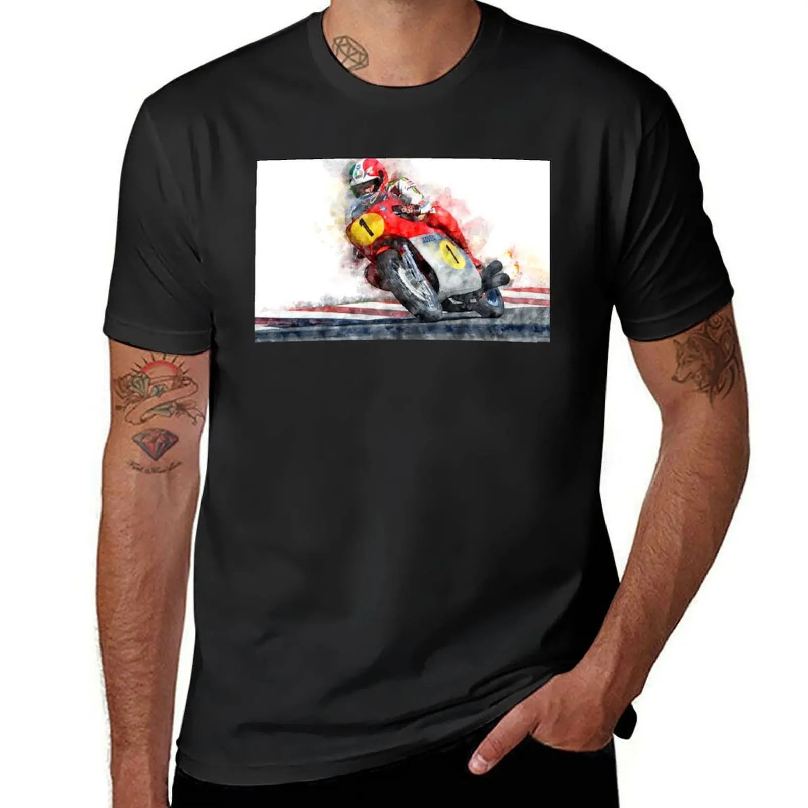 Giacomo Agostini T-Shirt hippie clothes quick-drying oversized aesthetic clothes mens graphic t-shirts