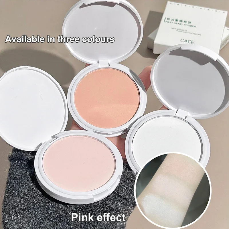 Transparent White Face Pressed Powder Matte Compact Long Lasting Oil Control Setting Powder Full Coverage Waterproof Makeup