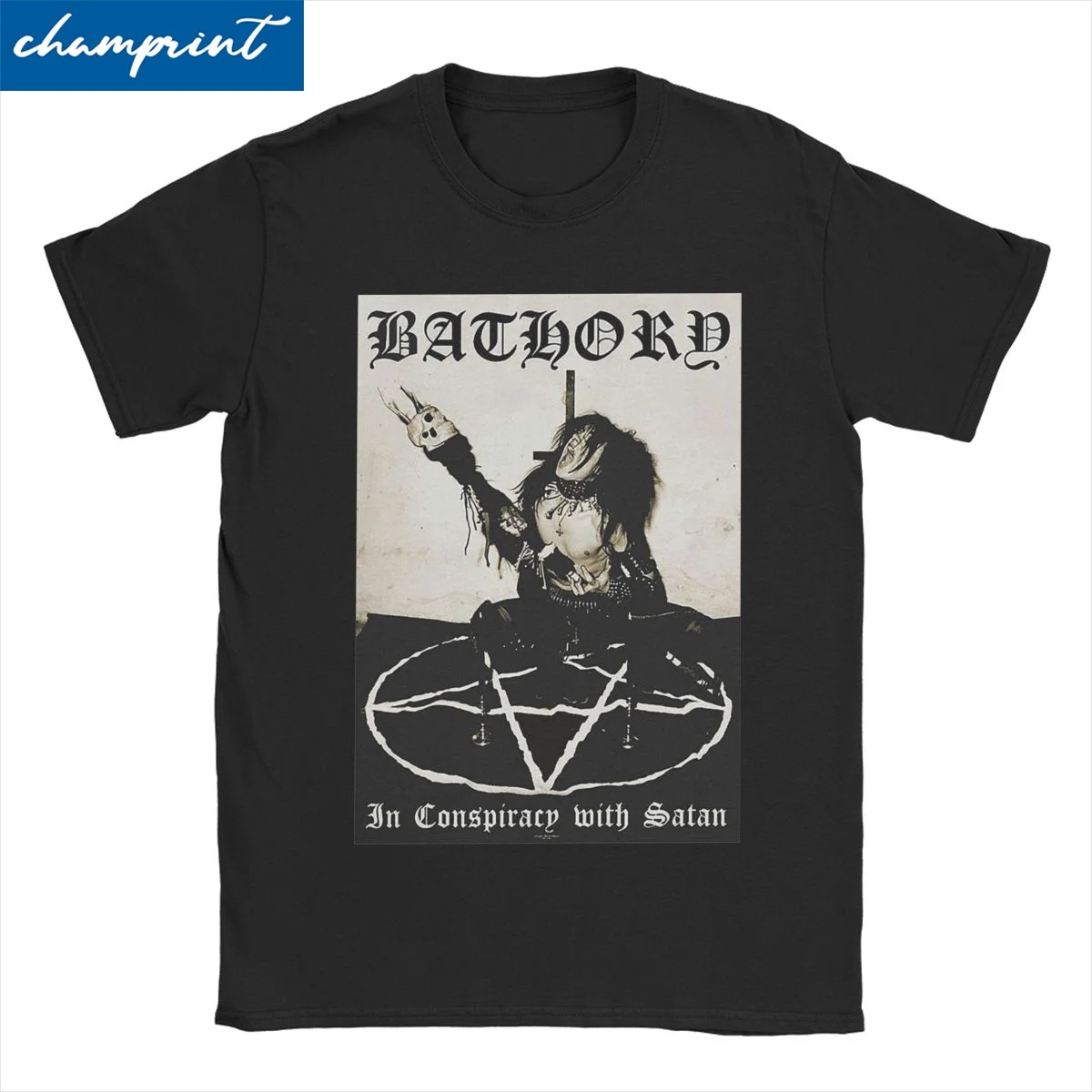 Black Metal Band Rock Music T-Shirts Men Women Bathory Vintage Cotton Tee Shirt Crewneck Short Sleeve T Shirt Plus Size Clothing