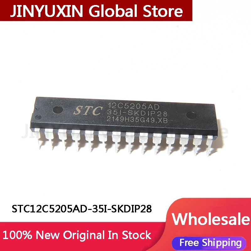 5-10Pcs STC12C5205AD-35I-SKDIP28 STC12C5204AD 12C5204AD 35I SKDIP28 IC Chip In Stock