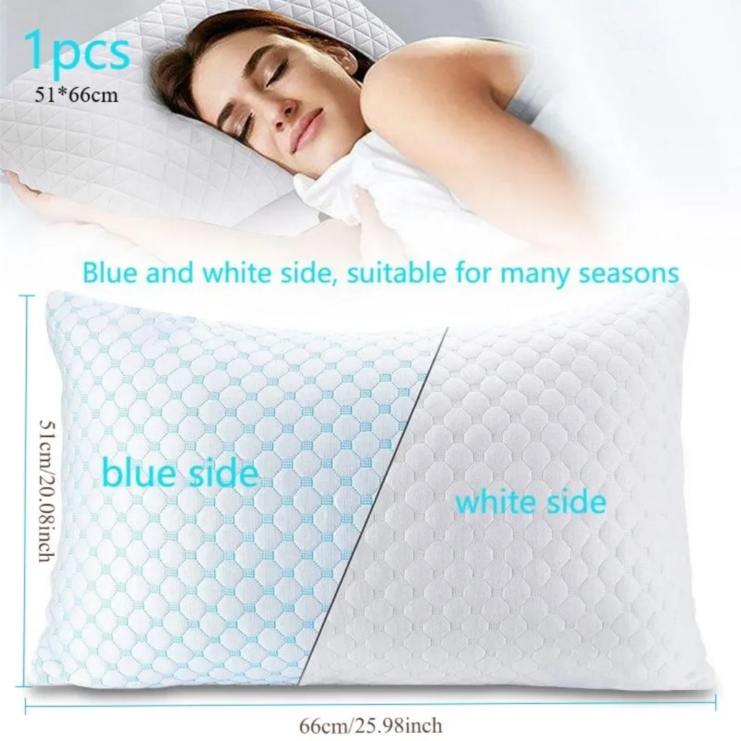 

Shredded Foam Pillows Adjustable Cool Pillow Side Back Stomach Sleepers Luxury Gel Pillows Washable Removable