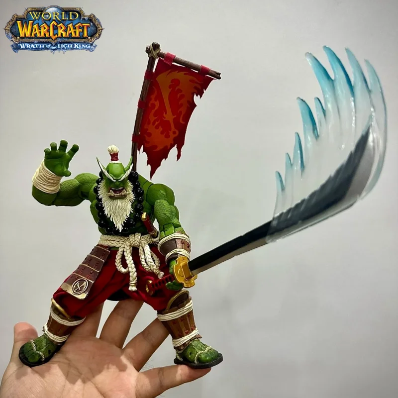 

In Stock Hero Toys World Of Warcraft Fifth Round Fire Blade Clan Orc Sword Saint Movable Doll Model Gift