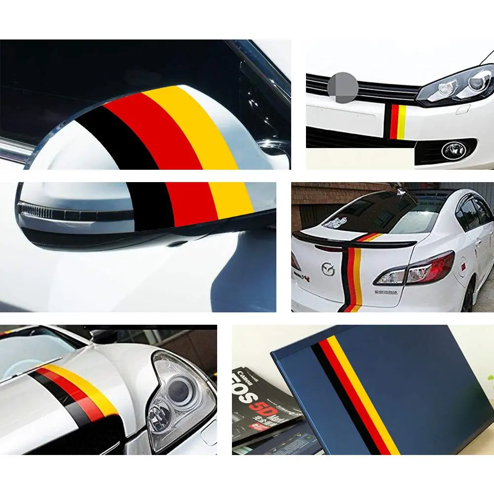 1 pc/lot 1M* 15CM M-Colored Germany Italy French Flag Striped Car Hood Vinyl Sticker Body Decal For BMW M3 M5 M6 E46 E92 Series