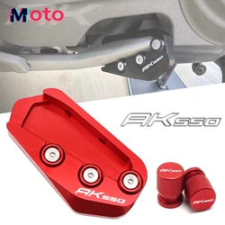 For KYMCO AK550 AK 550 2017-2024 2023 2022 2021 Motorcycle CNC Kickstand Foot Side Stand Extension Pad Support Plate Enlarge