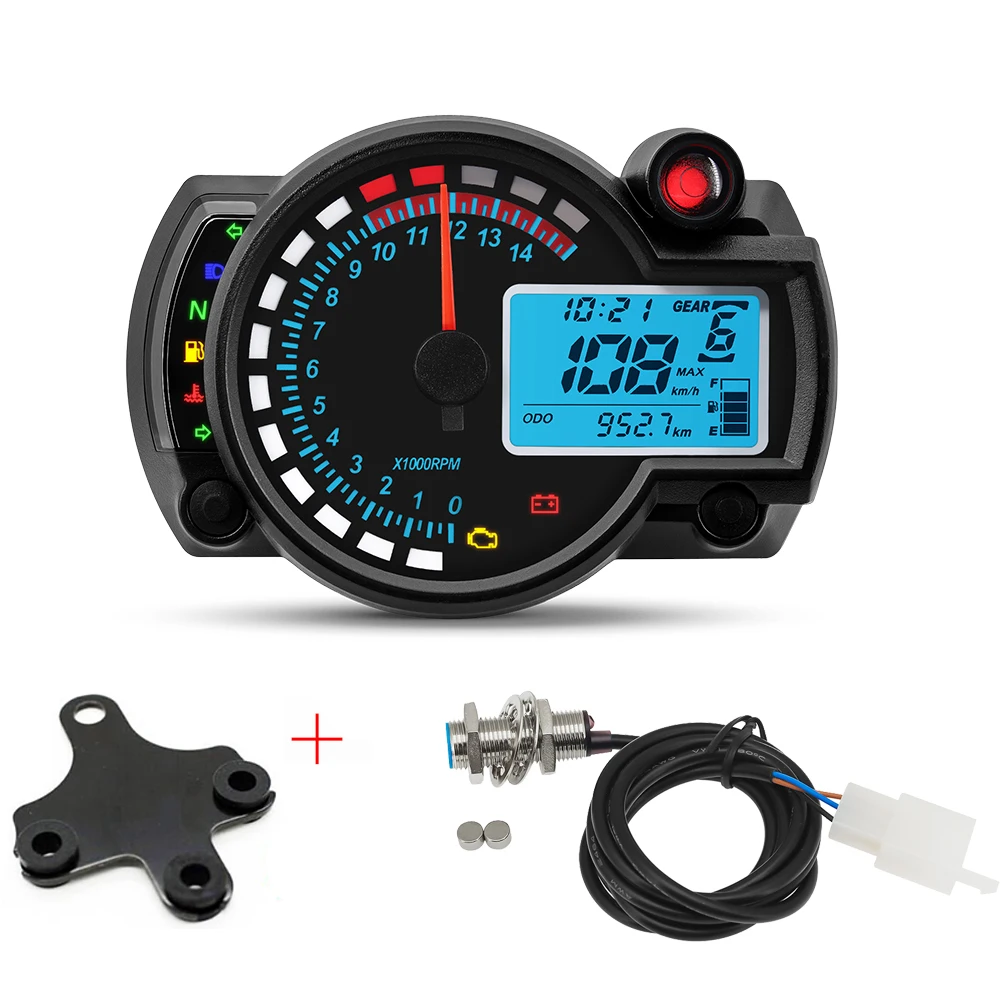 Universal Motorcycle Speedometer LED Digital Moto Dashboard for Honda Suzuki Yamaha Kawasaki 7color Motocross Hour Counter Panel