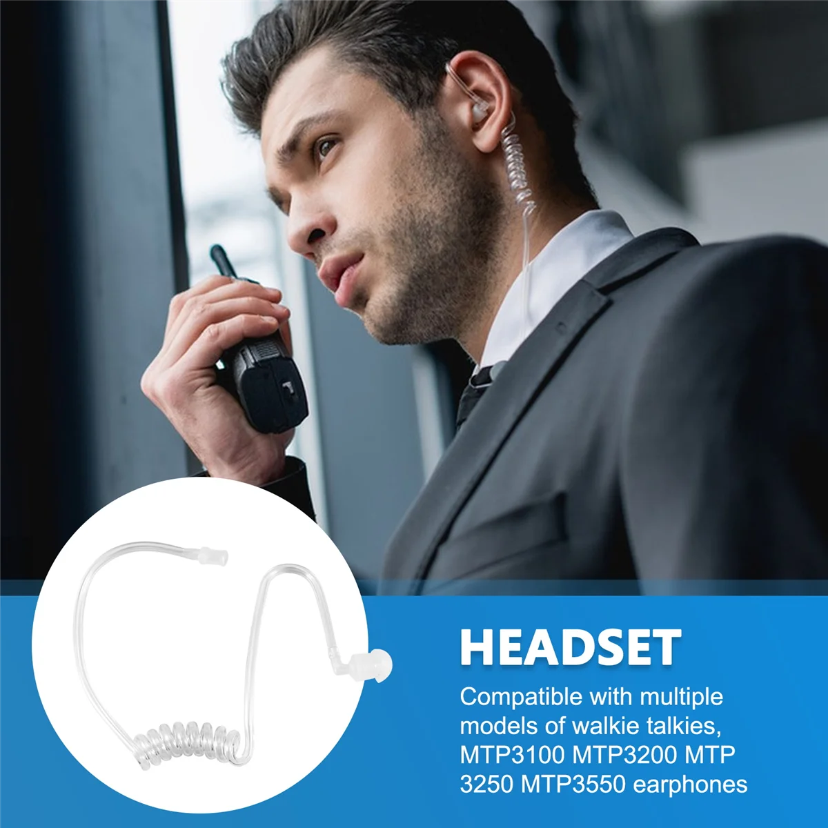 Casque d'écouteur pour Motorola, radio PTT, MTP3100, MTP3200, MTP3250, MTP3550