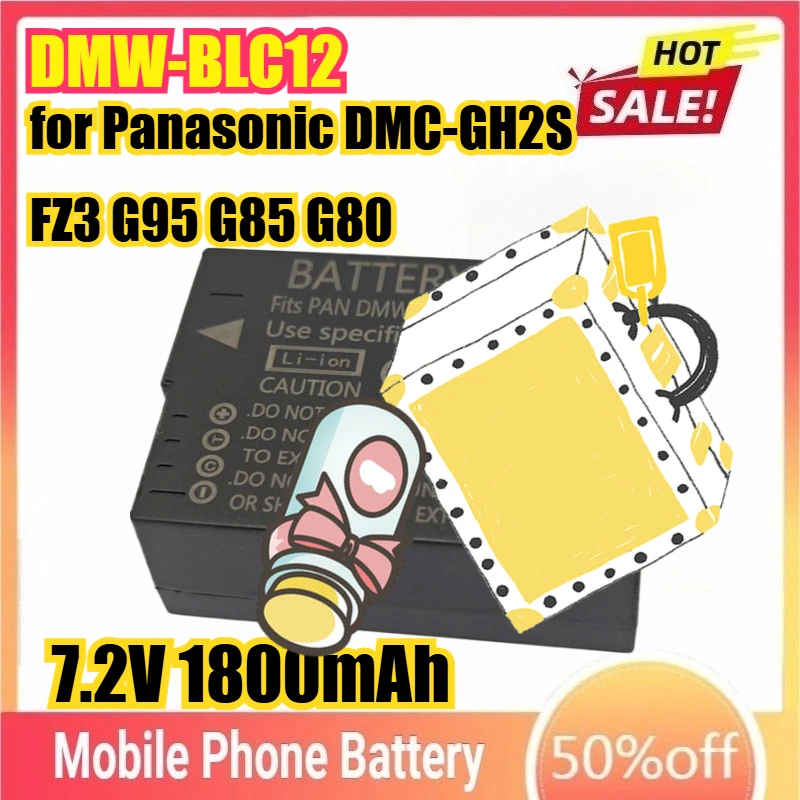 DMW-BLC12 DMW-BLC12E Высококачественный аккумулятор для камеры Panasonic DMC-GH2S FZ3 G95 G85 G80 G5 G6 G7 GX8 FZ200 FZ300 FZ2500 FZ1000